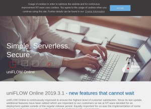 How uniflowonline.com looks like on a tablet such as an iPad.