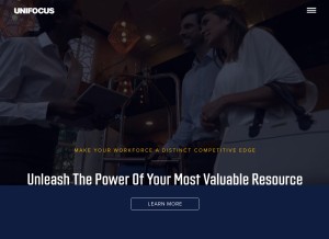 How unifocus.com looks like on a tablet such as an iPad.