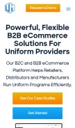 How uniformmarket.com looks like on a mobile device such as an iPhone.