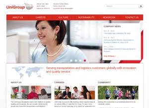 How unigroupinc.com looks like on a tablet such as an iPad.