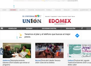 How unionedomex.mx looks like on a tablet such as an iPad.