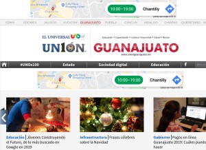 How unionguanajuato.mx looks like on a tablet such as an iPad.