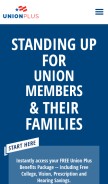 How unionplus.org looks like on a mobile device such as an iPhone.