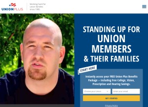 How unionplus.org looks like on a tablet such as an iPad.