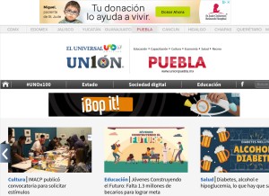 How unionpuebla.mx looks like on a tablet such as an iPad.