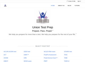 How uniontestprep.com looks like on a tablet such as an iPad.