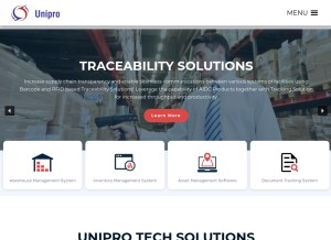 How uniprotech.co.in looks like on a tablet such as an iPad.