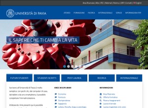 How unipv.eu looks like on a tablet such as an iPad.