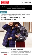 How uniqlo.com looks like on a mobile device such as an iPhone.