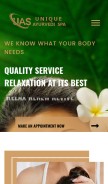 How uniqueayurvedicspa.com looks like on a mobile device such as an iPhone.