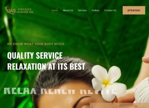 How uniqueayurvedicspa.com looks like on a tablet such as an iPad.