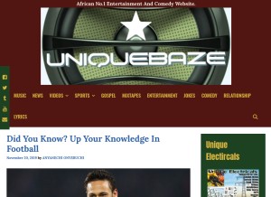 How uniquebaze.com looks like on a tablet such as an iPad.
