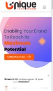 How uniquelogodesigns.com looks like on a mobile device such as an iPhone.