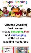 How uniqueteachingresources.com looks like on a mobile device such as an iPhone.