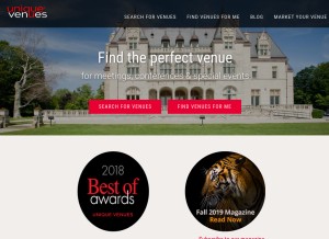 How uniquevenues.com looks like on a tablet such as an iPad.