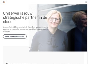 How uniserver.nl looks like on a tablet such as an iPad.