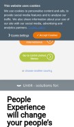 How unit4.com looks like on a mobile device such as an iPhone.