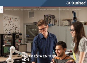 How unitec.edu looks like on a tablet such as an iPad.