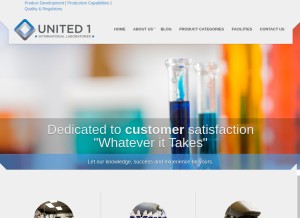 How united1labs.com looks like on a tablet such as an iPad.
