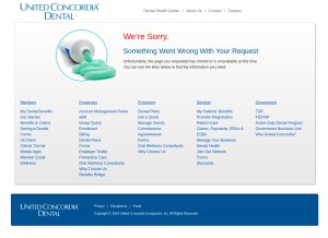 How unitedconcordia.com looks like on a tablet such as an iPad.