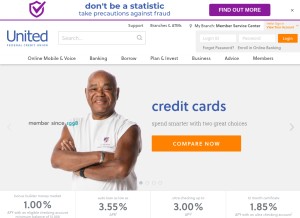 How unitedfcu.com looks like on a tablet such as an iPad.