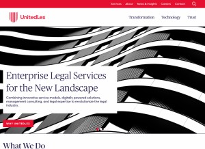 How unitedlex.com looks like on a tablet such as an iPad.