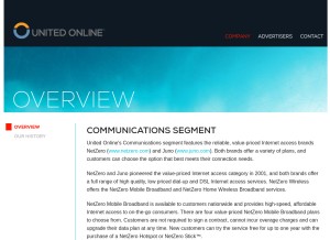How unitedonline.net looks like on a tablet such as an iPad.