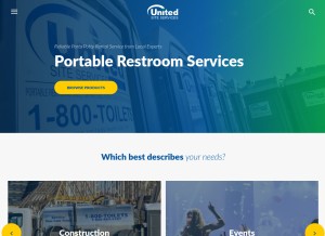 How unitedsiteservices.com looks like on a tablet such as an iPad.