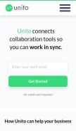 How unito.io looks like on a mobile device such as an iPhone.