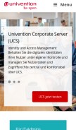How univention.de looks like on a mobile device such as an iPhone.
