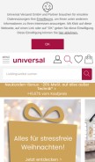 How universal.at looks like on a mobile device such as an iPhone.