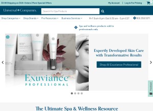 How universalcompanies.com looks like on a tablet such as an iPad.