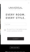 How universalfurniture.com looks like on a mobile device such as an iPhone.