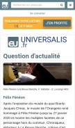 How universalis.fr looks like on a mobile device such as an iPhone.