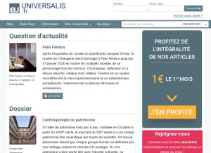 How universalis.fr looks like on a tablet such as an iPad.