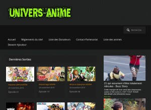 How universanimeiz.com looks like on a tablet such as an iPad.