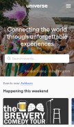 How universe.com looks like on a mobile device such as an iPhone.