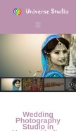 How universestudio.in looks like on a mobile device such as an iPhone.