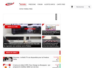 How universfreebox.com looks like on a tablet such as an iPad.