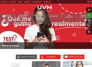 How universidaduvm.mx looks like on a tablet such as an iPad.