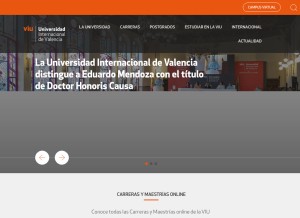 How universidadviu.com looks like on a tablet such as an iPad.