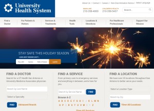 How universityhealthsystem.com looks like on a tablet such as an iPad.