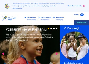 How uniwersytetdzieci.pl looks like on a tablet such as an iPad.