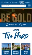 How unk.edu looks like on a mobile device such as an iPhone.