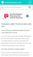 How unknownphone.com looks like on a mobile device such as an iPhone.
