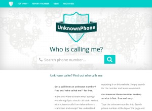 How unknownphone.com looks like on a tablet such as an iPad.