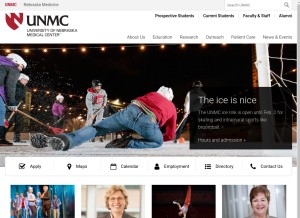 How unmc.edu looks like on a tablet such as an iPad.