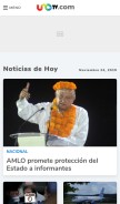 How unotv.mx looks like on a mobile device such as an iPhone.