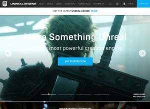 How unrealengine.com looks like on a tablet such as an iPad.