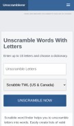How unscramblerer.com looks like on a mobile device such as an iPhone.